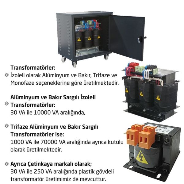 Çetinkaya 50000 Va Trifaz Trafo 380-220 VAC Alüminyum Kutulu