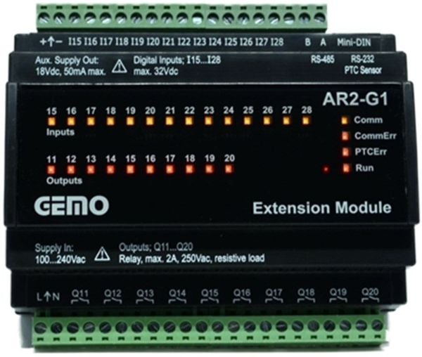 Gemo AR2-G1-24VDC-14D Plc Genişleme Modülü Ray Tipi