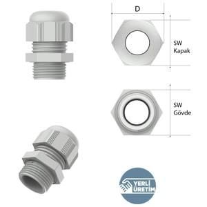 Çetinkaya CRSM-M63DG M63X1,5/18 Metrik Rakor K.Gri