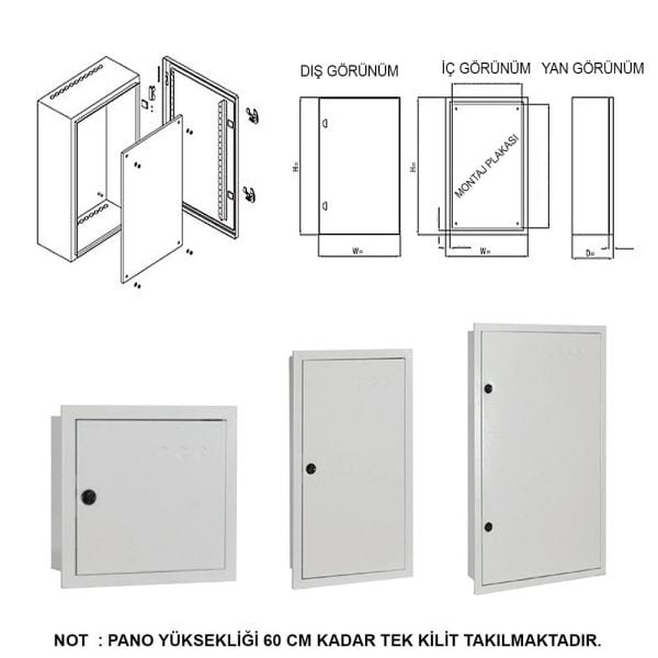 Seba 80*100*15 Taban Saclı Pano Sıva Altı (1,0 mm) DKP Sac