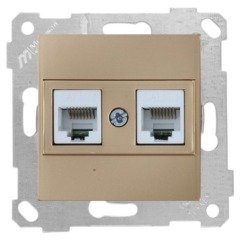 Mutlusan Rita Mek Tuş Data Priz i 2*Rj45 Cat 5 E  A. Altın 2200 138 0180