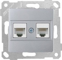 Mutlusan Rita Mek Tuş Data Priz i 2*Rj45 Cat 5 E  İnox 2200 138 0182