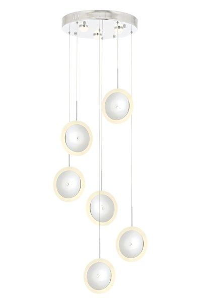 AVONNI AV-60286-6KT Krom Kaplama Modern Avize LED Metal Pleksi 40cm