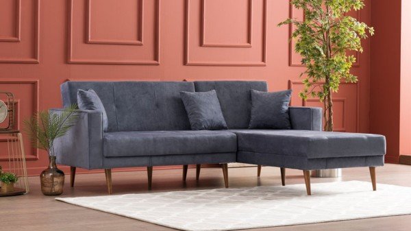 Dublin Yataklı Köşe Takımı Sağ Köşe - Saks Mavisi