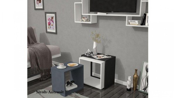 3'lü Zigon Sehpa Safir-Antrasit