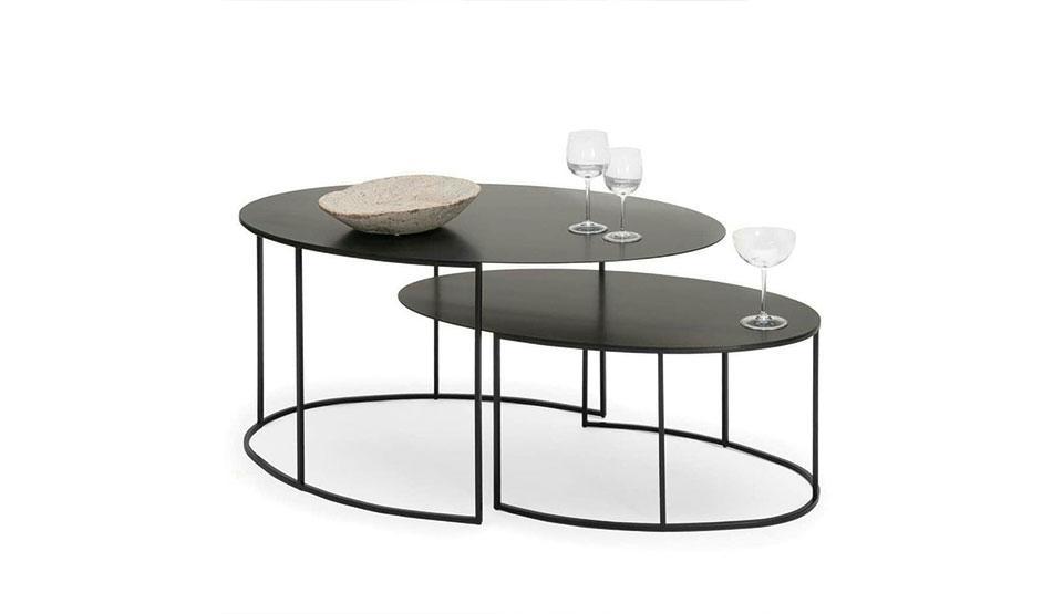 Teşhir Cevza Metal Elips Orta Sehpa