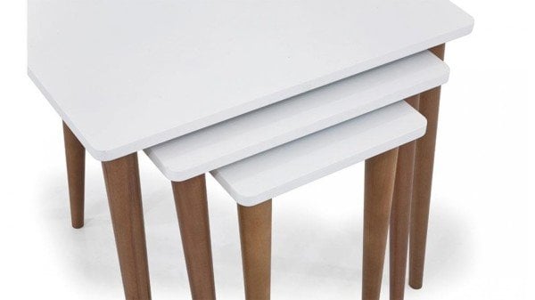 Basic Beyaz Zigon Sehpa-205