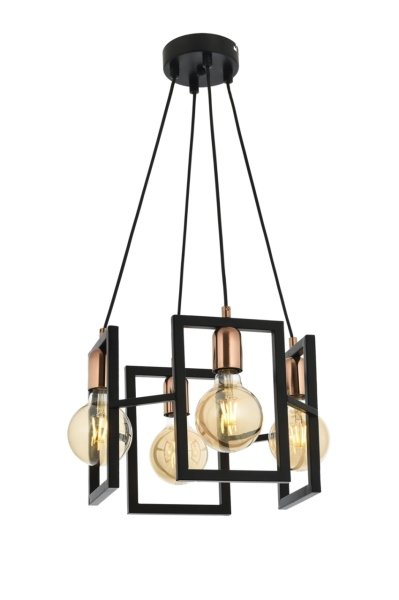 AVONNI AV-60011-4T-BSY Siyah Boyalı Modern Avize E27 Metal 40cm