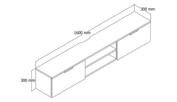 Denoya 2 Kapaklı Duvara Askı Beyaz Televizyon Ünitesi
