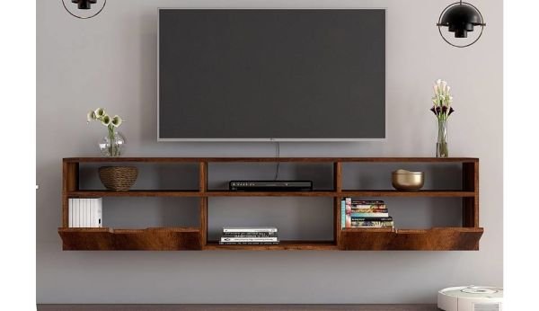 Denoya 2 Kapaklı Raflı Duvara Askı Barok Televizyon Ünitesi