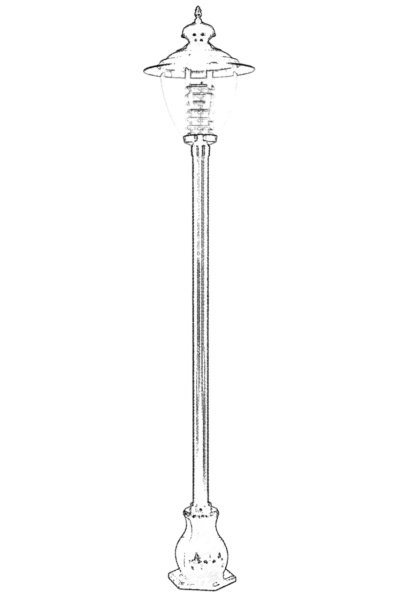 AVONNI BDR-68016-BSY Siyah Boyalı Dış Mekan Aydınlatma E27 Aluminyum Döküm Dip Polikarbon Cam 50cm