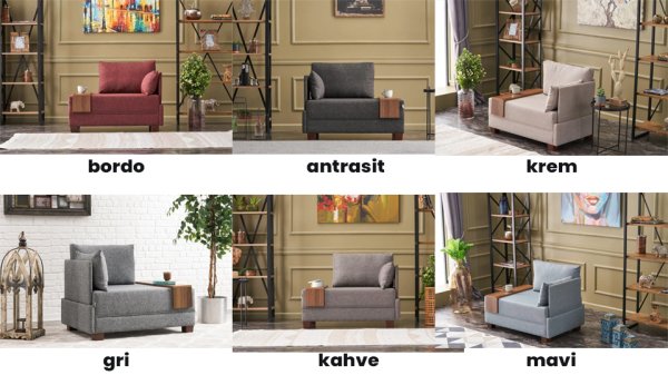 Fly Mini Koltuk Takımı Tekli Koltuk - Kahverengi