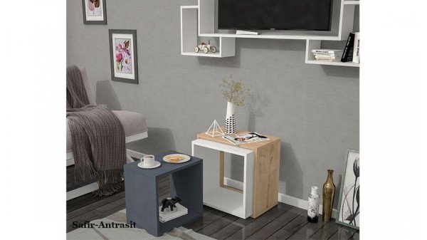 3'lü Zigon Sehpa Safir-Antrasit