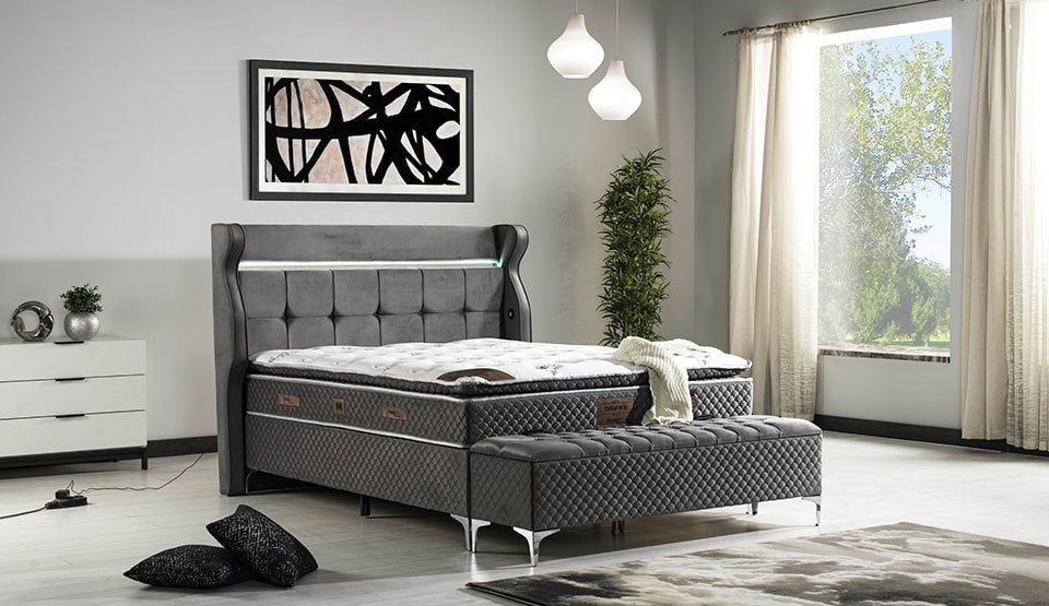 Defne Yatak, Baza, Başlık Set 3'lü Set - 140*200 cm
