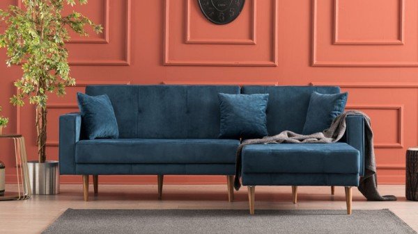 Dublin Yataklı Köşe Takımı Sağ Köşe - Saks Mavisi