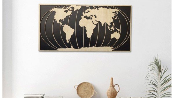 Dekoratif Modern Dünya Haritası Duvar Panosu V1