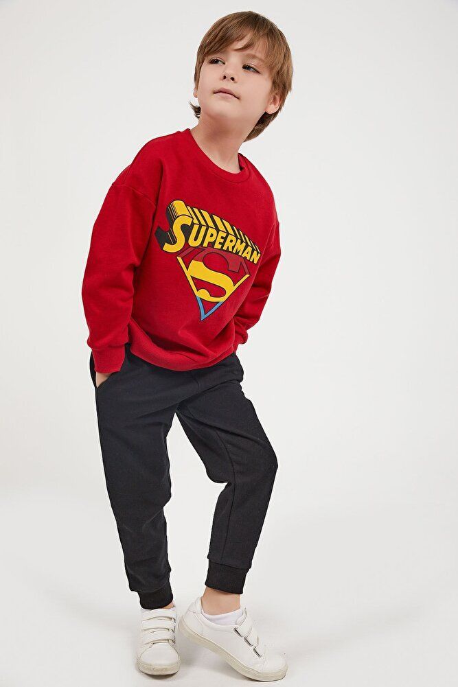 Superman Lisanslı Lacivert Erkek Çocuk Eşofman Takım L1531