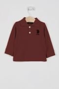 U.S. Polo Assn Lisanslı Classic Bordo Erkek Bebek Uzun Kol Yakalı Sweatshirt USB998