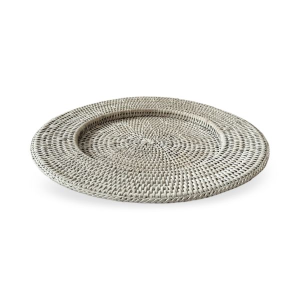 White Wash Wide Rattan Placemats