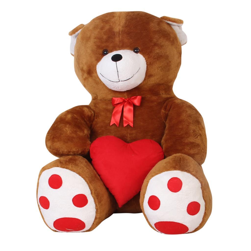 Oturan Kalpli Ayı Kahve Peluş 50 cm