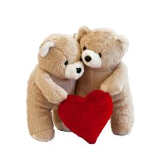 Sevimli Ayılar Kalpli Camel Wellsoft 22 cm
