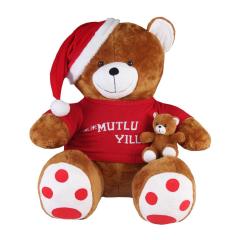 Yavrulu Noel Ayı Kahve Peluş 95 cm