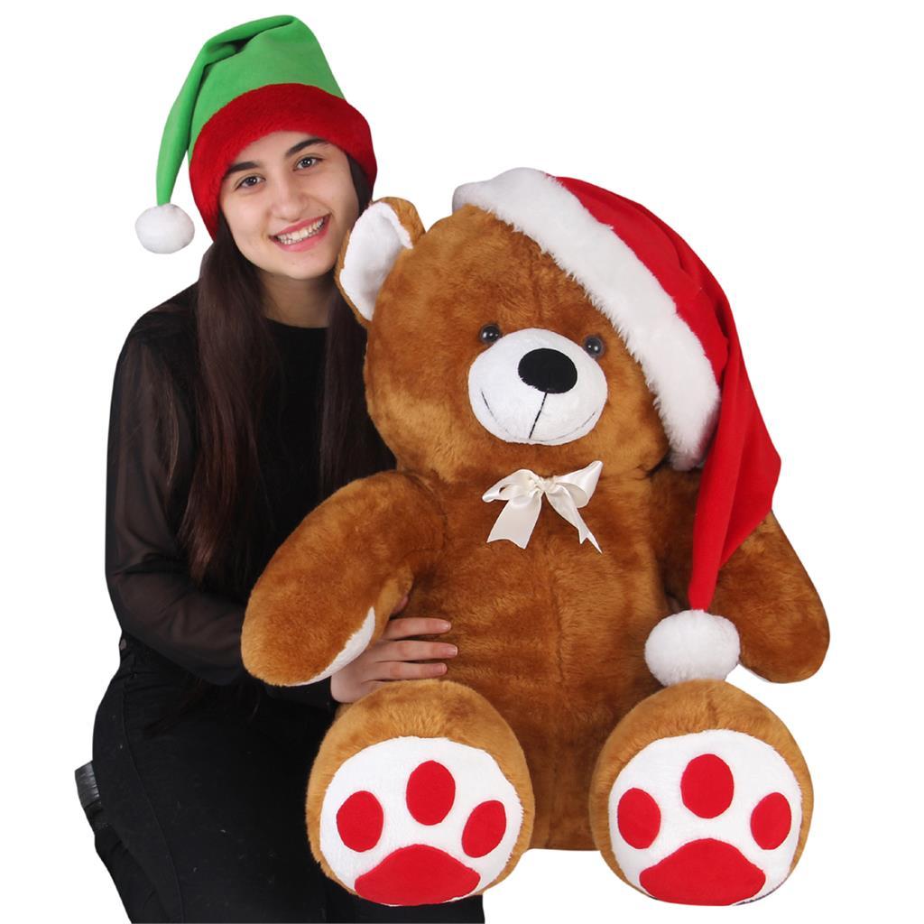 Oturan Noel Ayı Kahve Peluş 70 cm