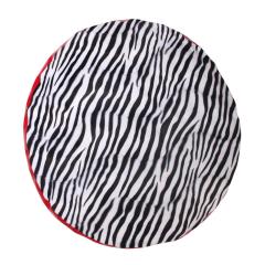 Zebra Desenli Rugan Puf Kırmızı Wellsoft-İmperteks 40 cm Çap65