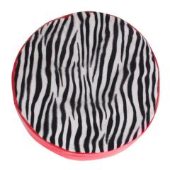 Zebra Desenli Deri Puf Kırmızı Wellsoft-İmperteks 40cm Çap:55