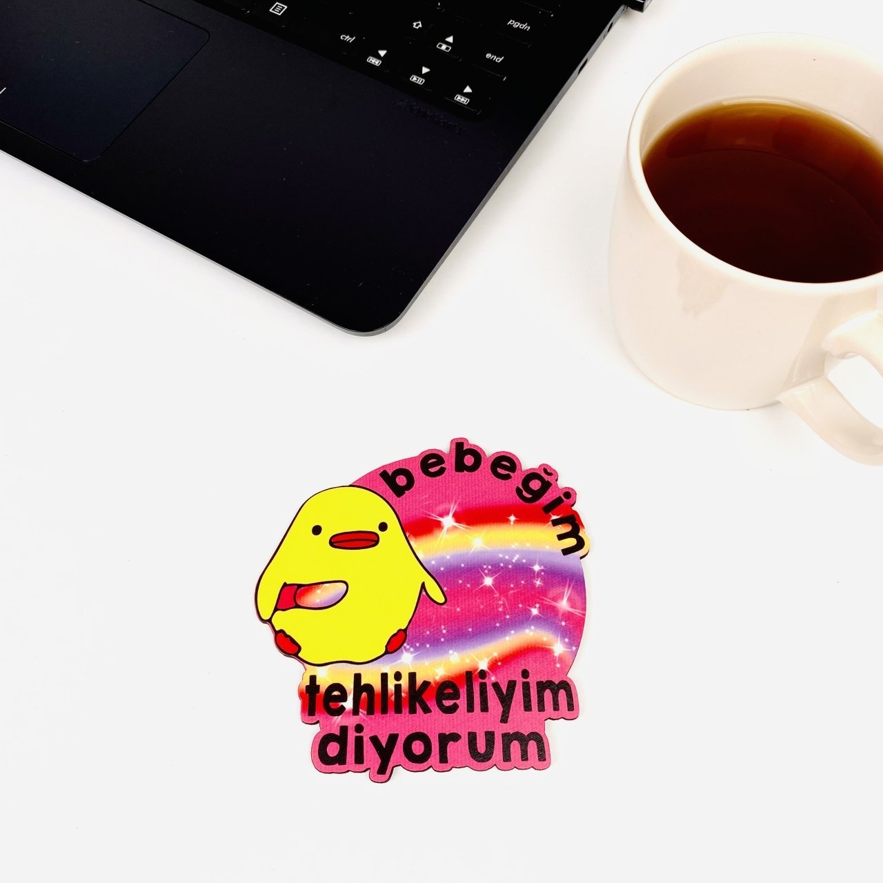 Bebeğim Tehlikeliyim Diyorum Ahşap Bardak Altlığı