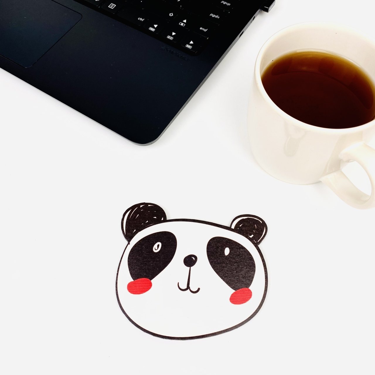 Panda Ahşap Bardak Altlığı