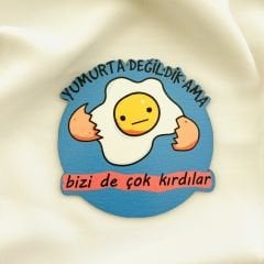 Yumurta Değildik Ama Ahşap Bardak Altlığı