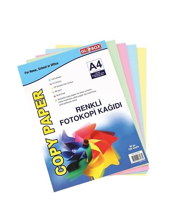 6536-Globox Renkli Fotokopi Kağıdı 100 Lü