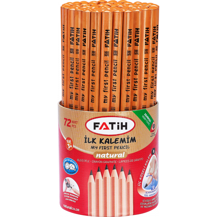 12052/FATIH JUMBO UCGEN ILK KALEMIM NATURAL 72 LI