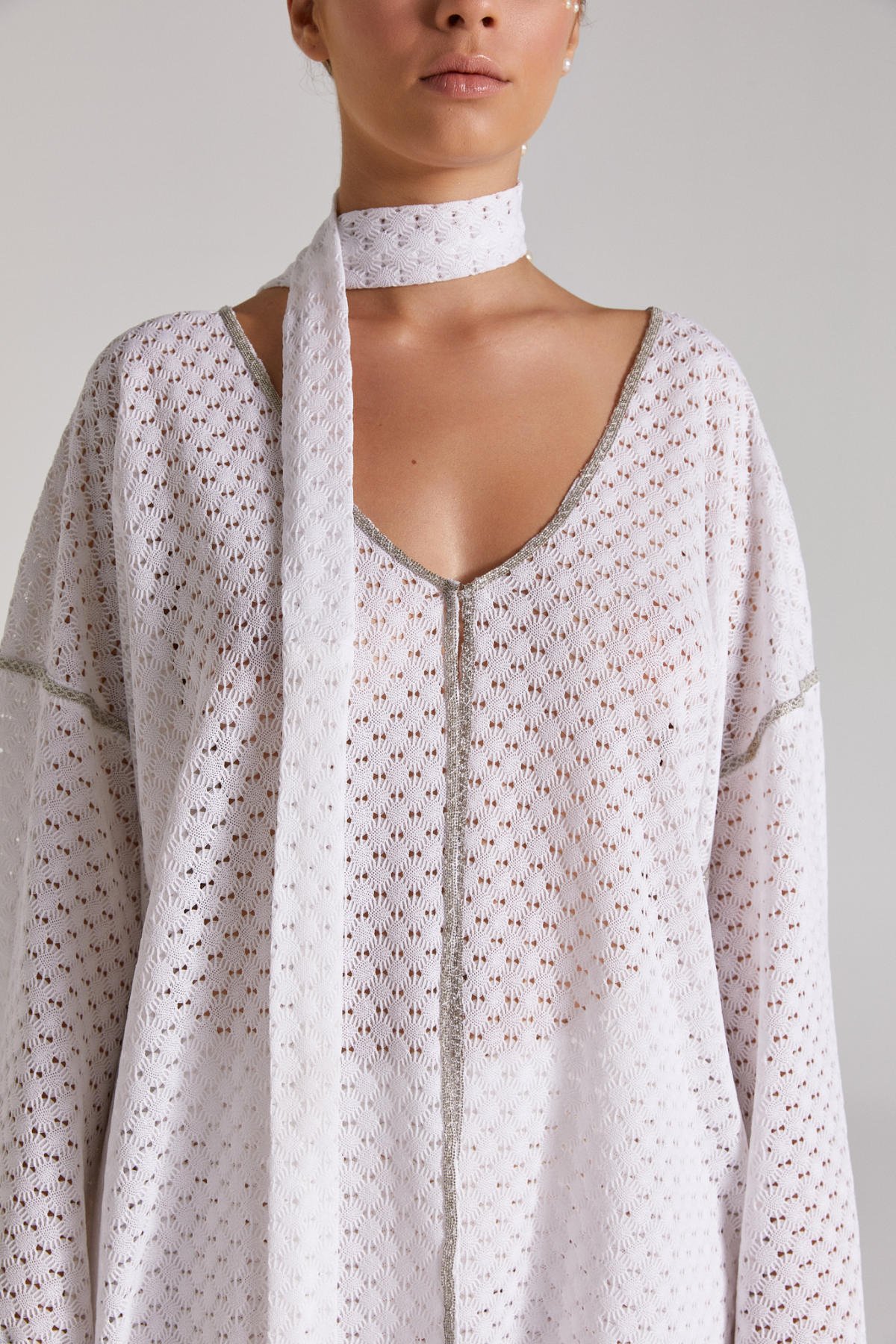 Nova,Beyaz Kimono Pantolon Takım