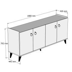 Modern Konsol Beyaz - Çam  - KSL0103