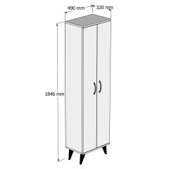 2 Kapılı 49cm Banyo Dolabı Çam - BDL0102