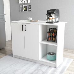 Tanmob MTD0501 Ada Mutfak 120 cm Kapaklı Raflı Beyaz