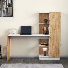 Venüs Çalışma Masası Raflı Kapaklı Çam Beyaz - CLM0503