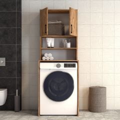 2 Kapaklı Raflı Çamaşır Makinesi Dolabı Çam - BDL0602