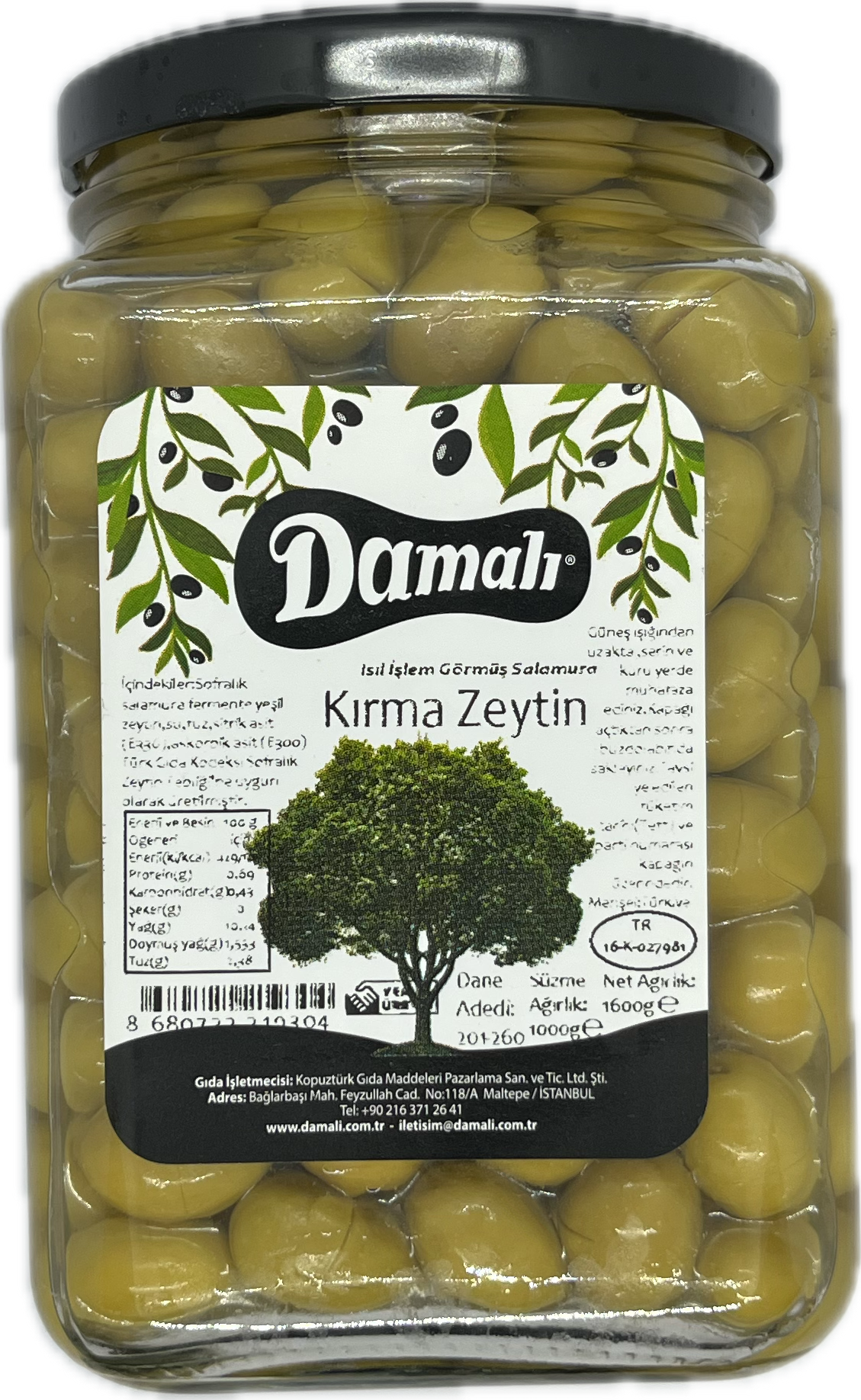 Yeşil Kırma Yeşil Zeytin 1000 gr