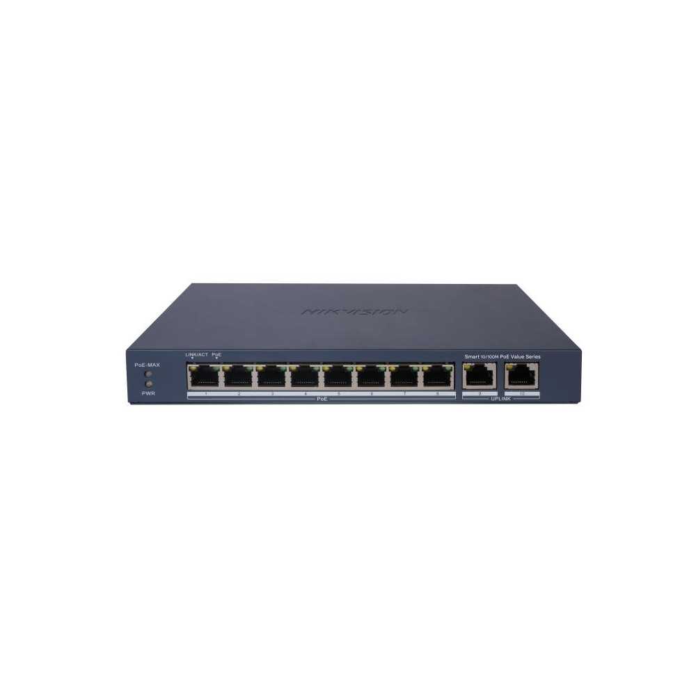 Hikvision DS-3E1310P-EI/M 8 Port PoE Switch 10/100 Mbps 2 Port Gigabits Uplink