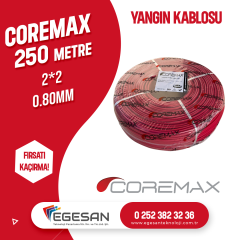 Coremax 62250 Adresli Yangın Kablosu 250 mt 2*2