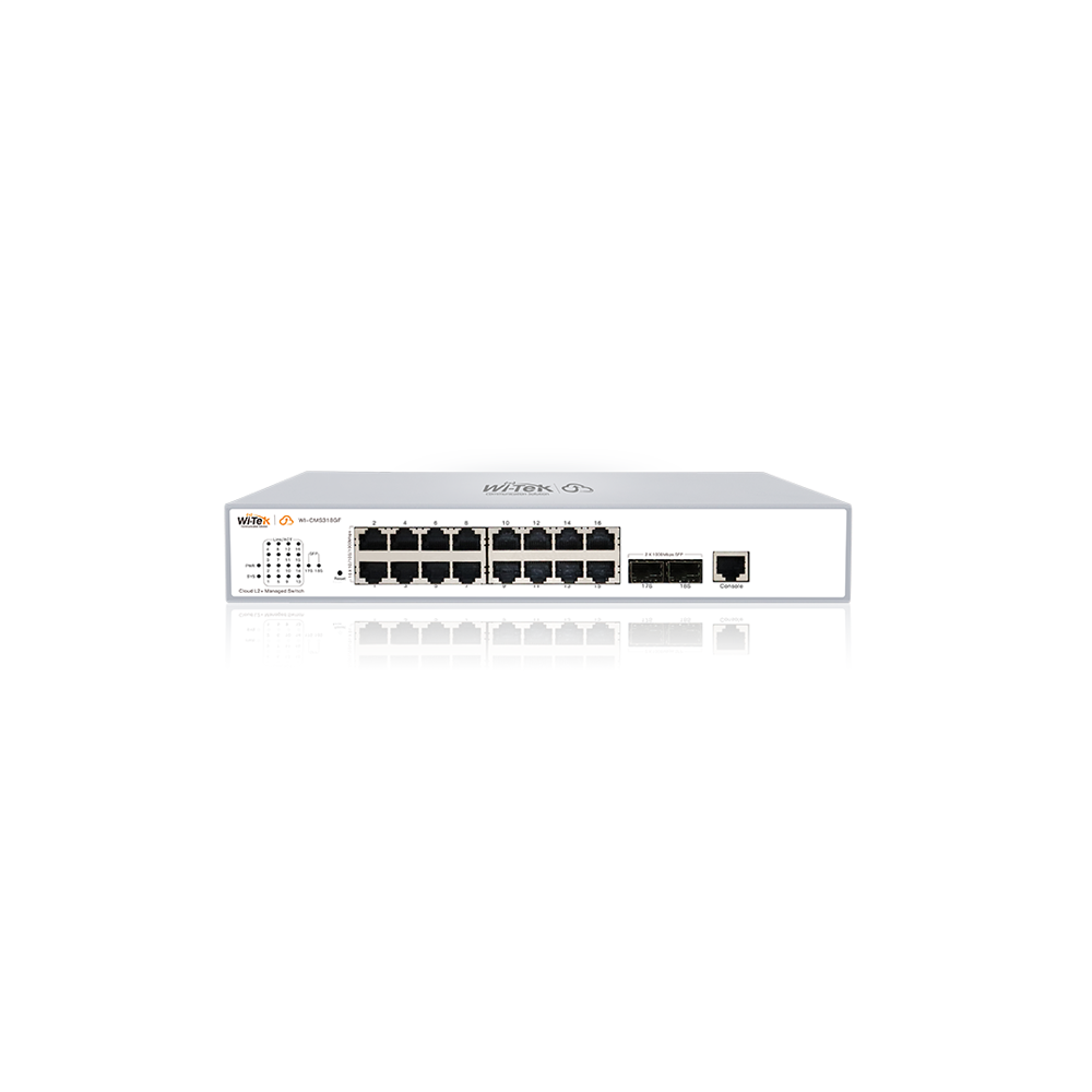 Wi-Tek WI-CMS318GF 16 Port Gigabit PoE Switch 2 SFP