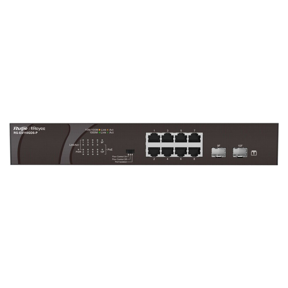 Ruijie Reyee RG-ES110GDS-P 8 Port 1000M 2x1000M SFP Port Poe/Poe+ Switch