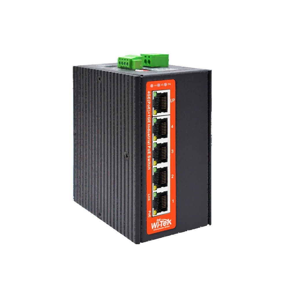 Wi-Tek WI-PS305G-I-DC 5 Gigabit Ports Unmanaged 48V 802.3 af/at PoE Switch