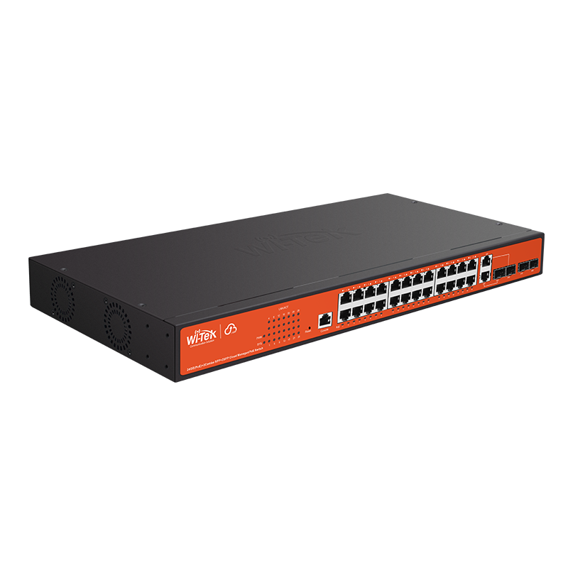 Wi-Tek WI-PCMS328GF 24GE+2Combo SFP+2SFP 802.3af/at Cloud L2 Managed PoE Switch