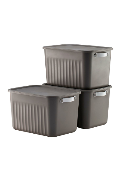 HOMENIVA 3 Adet Storage Box Mix 15 Lt Çok Amaçlı Düzenleyici Kapaklı Kutu, Dekoratif Saklama Kutusu Renkli