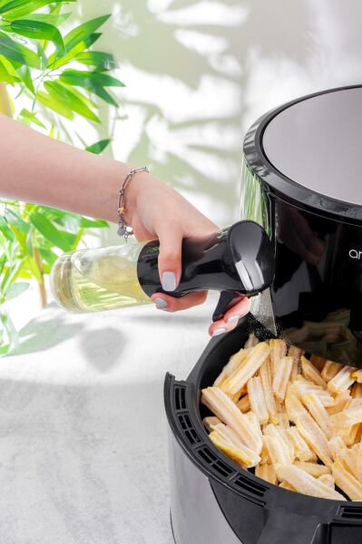 HOMENIVA 2 Adet Cam Yağlık Sirkelik – Siyah Sprey Yağdanlık 225 ml