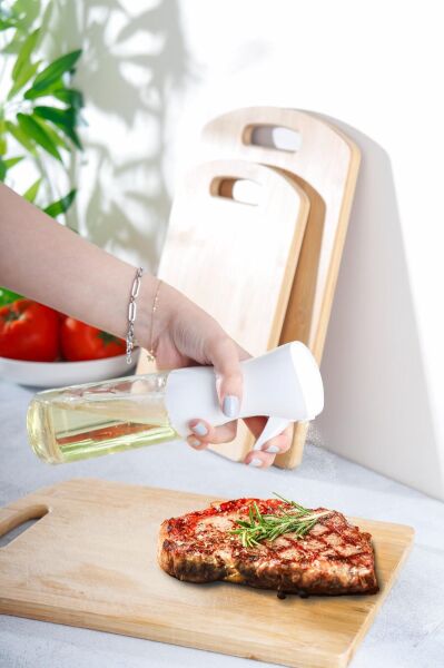 HOMENIVA 2 Adet Cam Yağlık Sirkelik – Beyaz Sprey Yağdanlık 225 ml